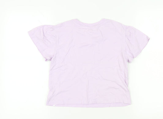 GAP Girls Purple Crew Neck T-Shirt - Size 10 Years