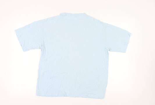 Champion Blue Unisex T-Shirt, Medium, Logo Accent