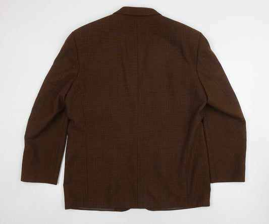 St. Bernard Men's Brown Check Blazer, Size 44 Regular