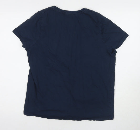 Womens UK Size L Disney Blue 100% Cotton T-Shirt
