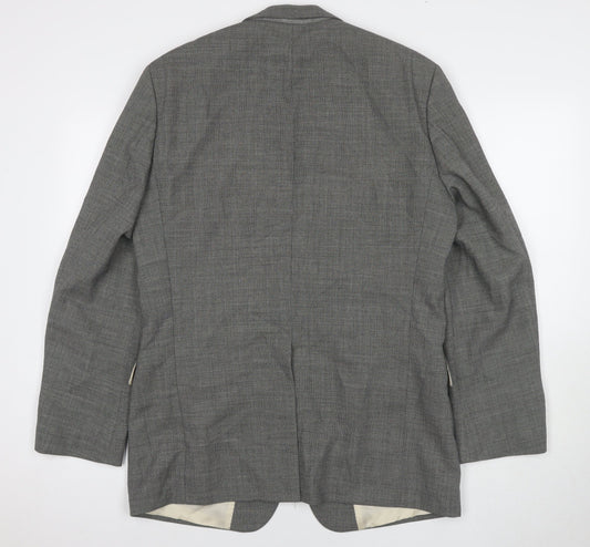 Hugo Boss Men's Grey Check Blazer Size L