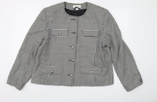 Fellini Women's Black Houndstooth Suit Jacket Size 18