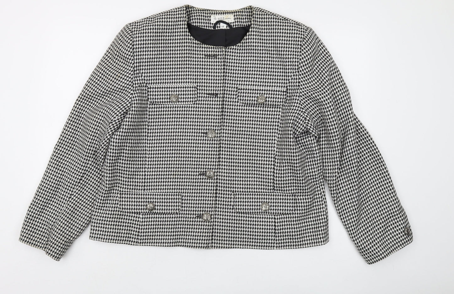 Fellini Women's Black Houndstooth Suit Jacket Size 18