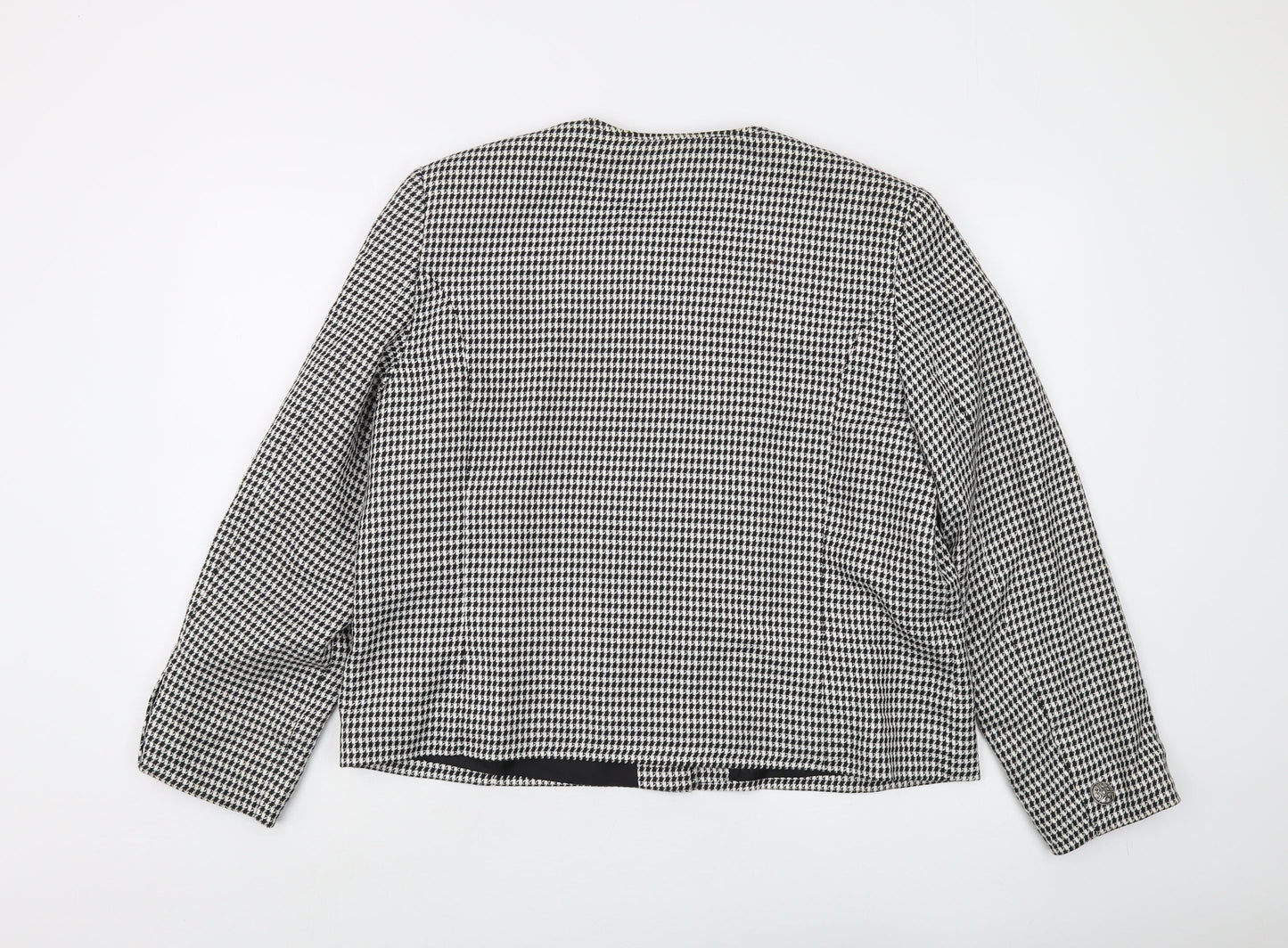 Fellini Women's Black Houndstooth Suit Jacket Size 18