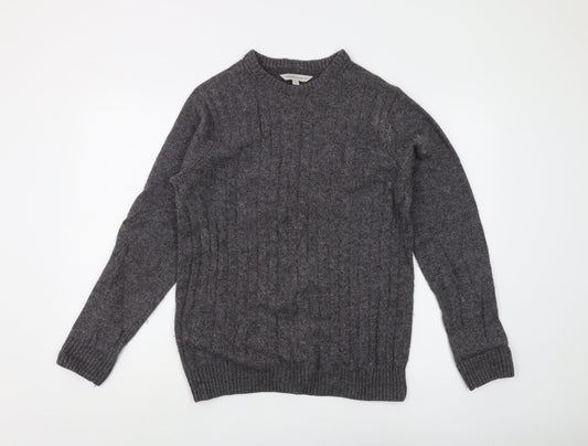 Additional front view of Crew Clothing Men's Grey Wool Pullover -, size S
