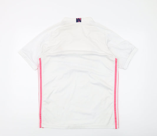 Adidas Men's White Sports T-Shirt, M, V-Neck, Logo