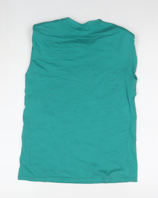 Womens UK Size S Massimo Dutti Green Cotton T-Shirt