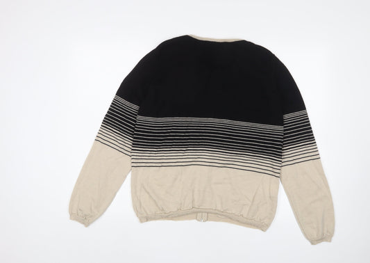 Laura Ashley Women's Black Striped Cardigan XL