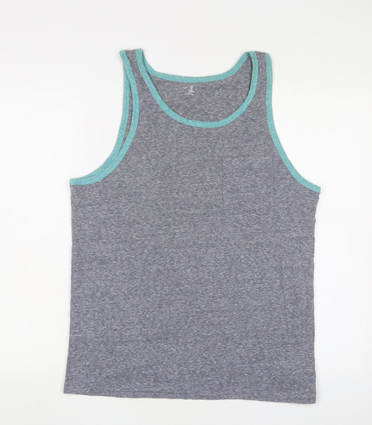 Gap Unisex Grey Tank Top M, Lightweight Casual Scoop Neck