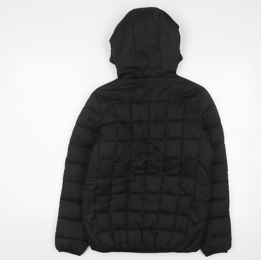 Surfanic Girls Black Puffer Jacket, Size 14, Hooded