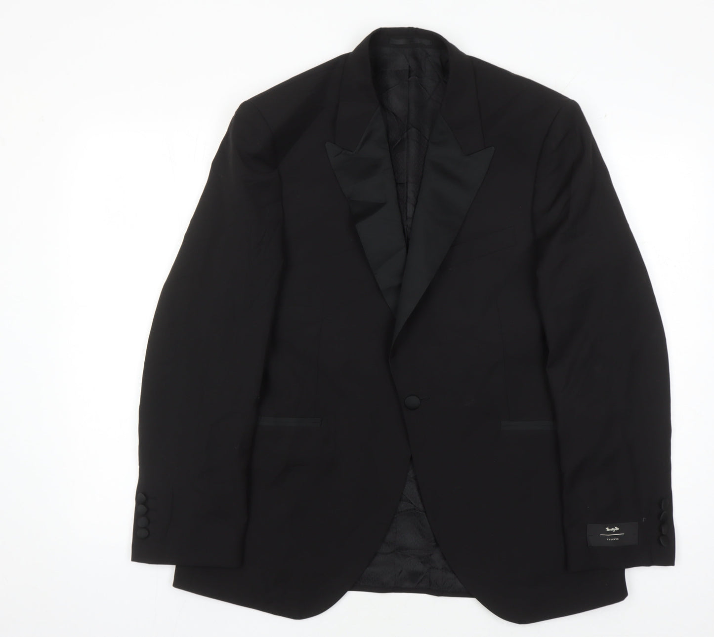 Jaeger Men's Black Wool Tuxedo Blazer Size 40S