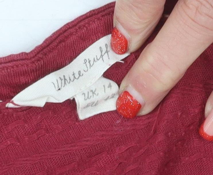 White Stuff Women's Red 3/4 Sleeve Tunic Blouse Size 14