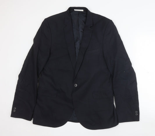 Moss London Men's Black Blazer Size M Slim Fit