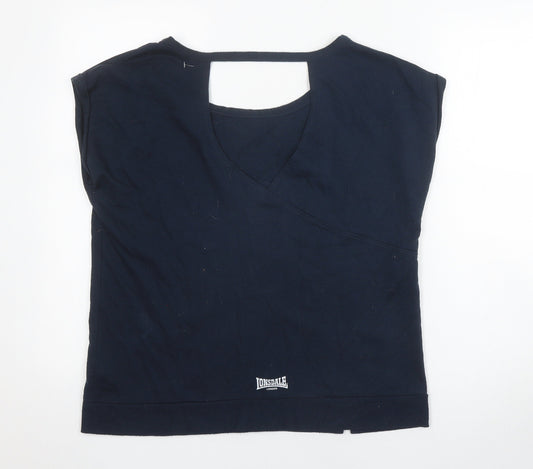 Womens UK Size 12 Lonsdale Blue Polyester Blend T-Shirt