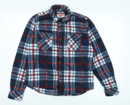 Additional front view of Lee Cooper boys’ multicoloured checkered shirt jacket, 13 years
