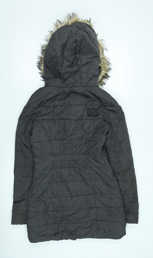 Superdry Women's Grey Parka Jacket, Size S, Winter Ready