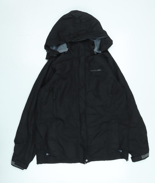 Trespass Unisex Black XS Regular Fit Outdoor Raincoat