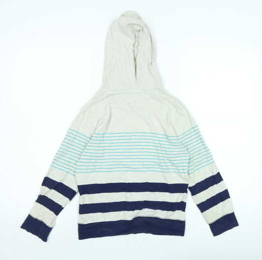 Gap Boys Beige Striped Cotton Hoodie Pullover Size 8-9 Years