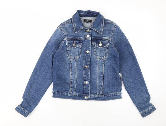 Lipsy Women's Blue Denim Jacket, Size 6, Casual Style