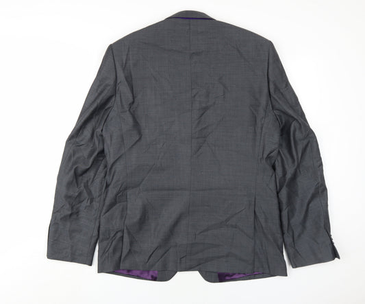 John Lewis Men's Grey Wool Blazer, Size 42, Formal