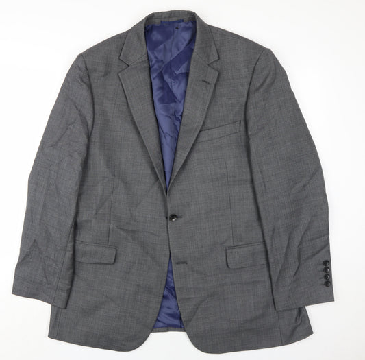 Mens 44 Chest Regular Austin Reed Grey Two-Button Blazer
