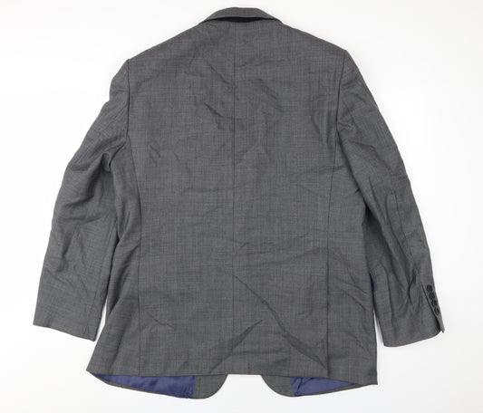 Austin Reed Men's Grey Wool Blazer, Size 44R, Two-Button Classic Style