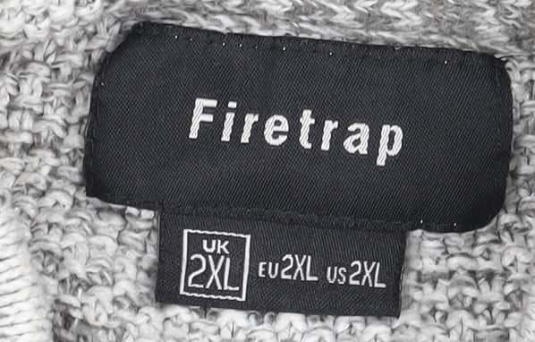 Firetrap Men's Grey Hooded Pullover Jumper, 2XL