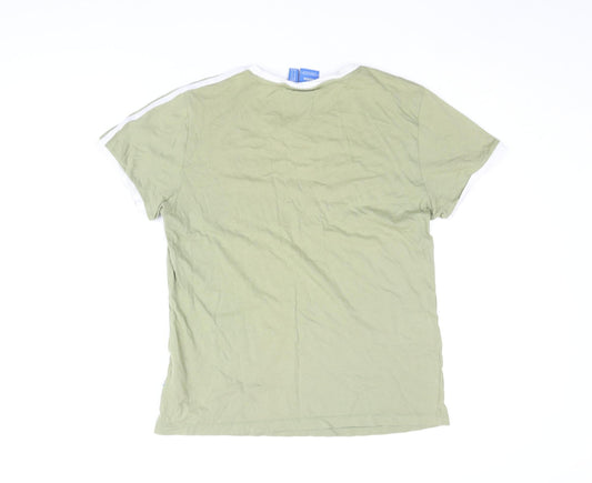 Adidas Women's Green Jersey T-Shirt, Size 6, Casual