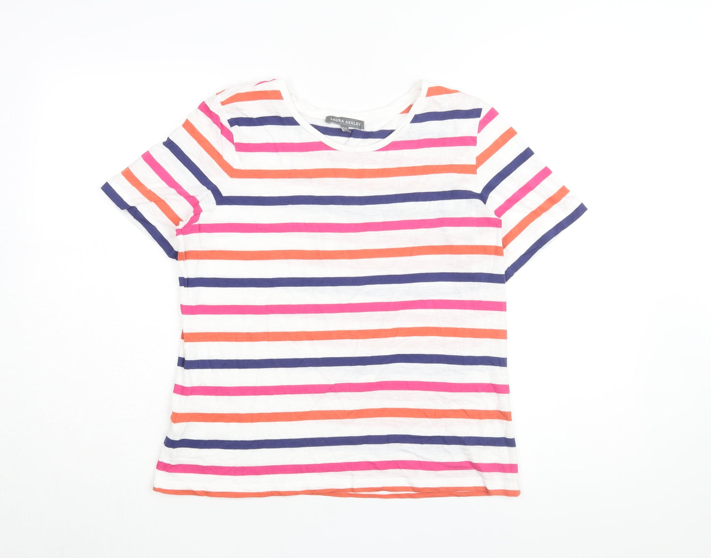 Laura Ashley Womens Multicoloured Striped T-Shirt - UK 12