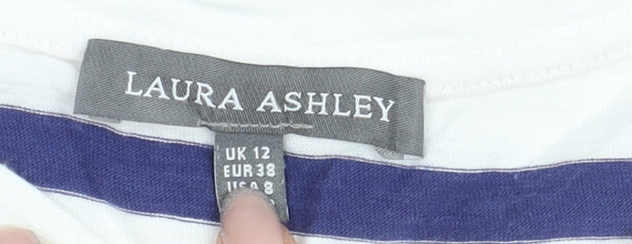 Laura Ashley Womens Multicoloured Striped T-Shirt - UK 12