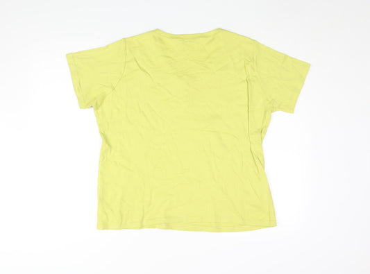EWM Women's Yellow V-Neck T-Shirt Size 18-20