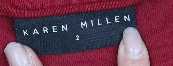 Karen Millen Women's Red Blouse, Size 4 - Elegant V-Neck
