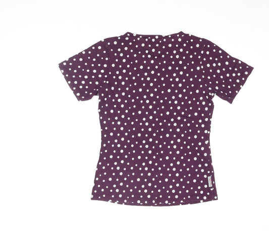 Peter Storm Women's Purple Polka Dot T-Shirt Size 8
