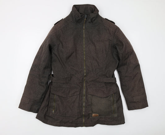 Trespass Women's Brown Parka Jacket Size L for Autumn
