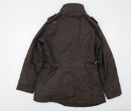 Trespass Women's Brown Parka Jacket Size L for Autumn