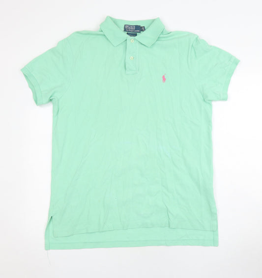 Ralph Lauren Men's Green Polo, Size L, Short Sleeve