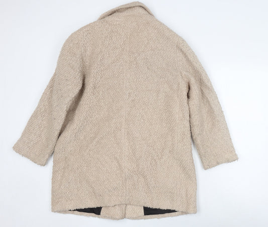 Marks and Spencer Women's Beige Wool Blend Overcoat Size 14