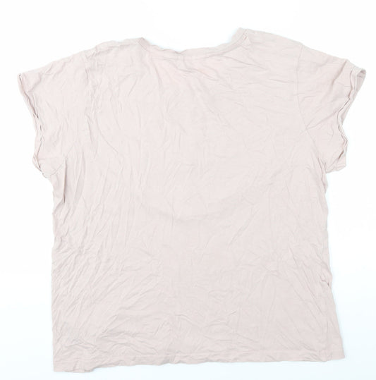 Disney Beige Sequin T-Shirt, Unisex Size 12-14, Cotton