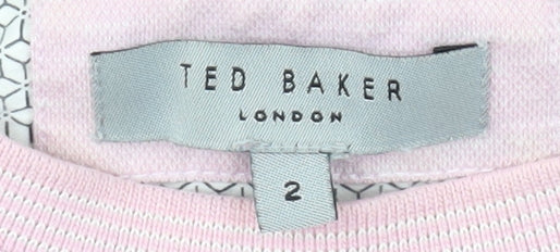Ted Baker Women's Pink Basic Crew Neck T-Shirt Size 2