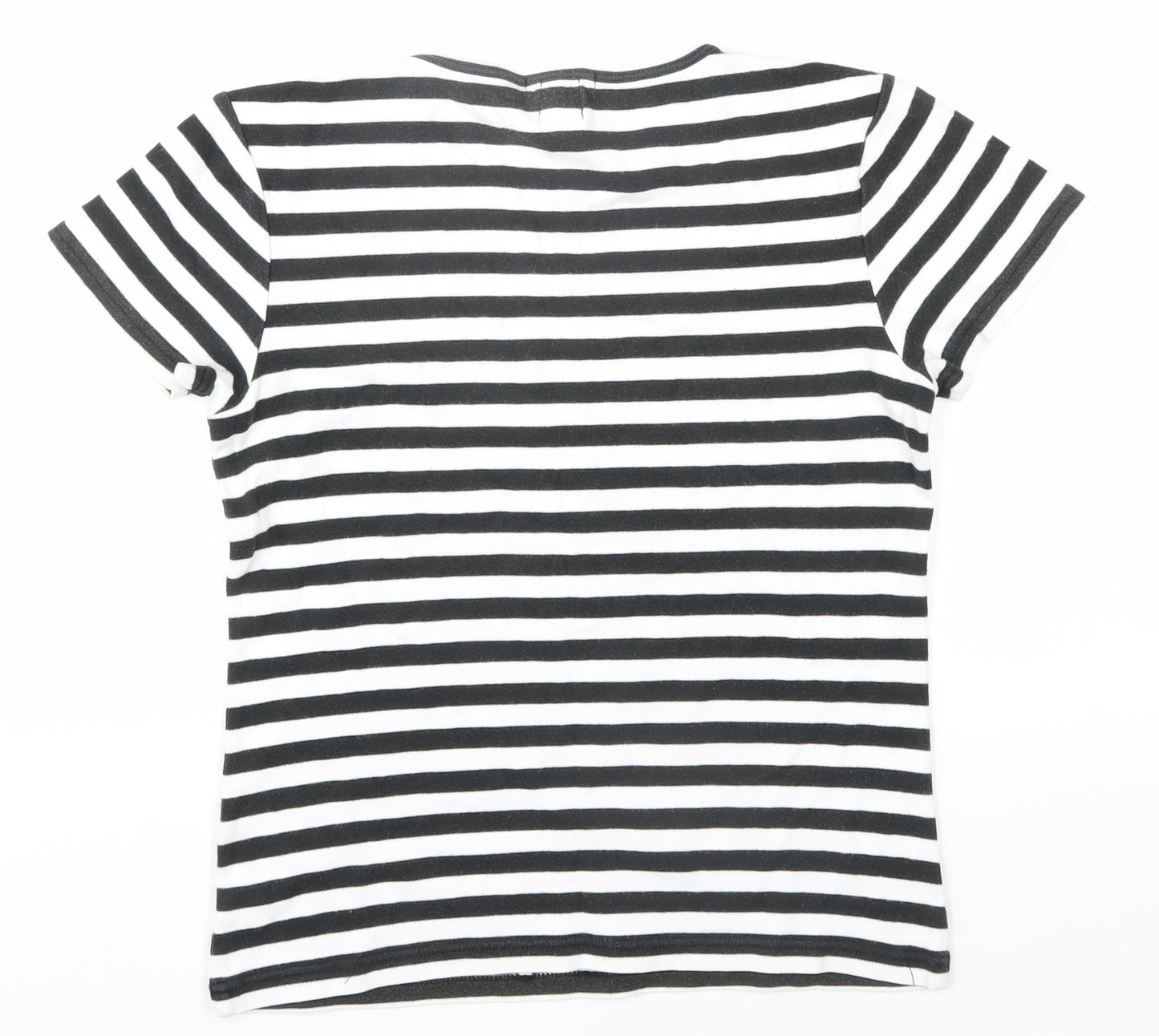GAP Women's Black Striped Slim Fit T-Shirt Size S