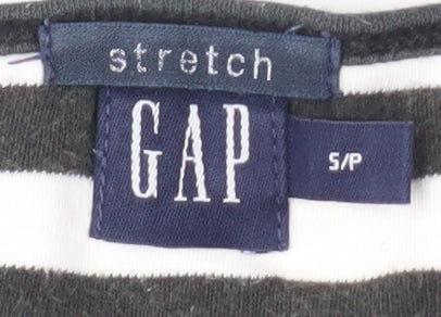 GAP Women's Black Striped Slim Fit T-Shirt Size S