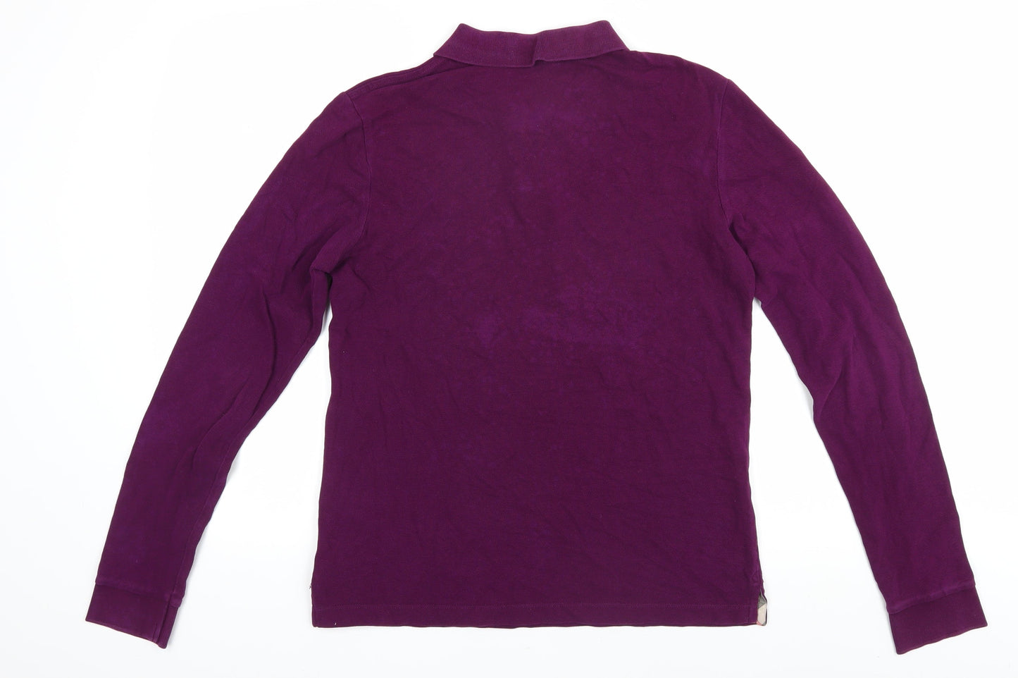 Burberry Women's Purple Polo Shirt, Size S, 100% Cotton