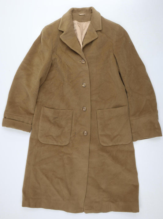 Racing Green Women's Beige Wool Overcoat Size 12