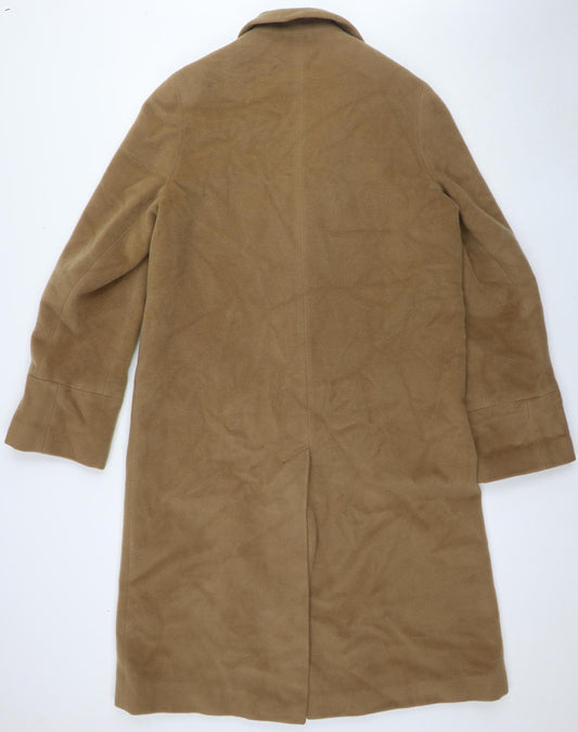 Racing Green Women's Beige Wool Overcoat Size 12