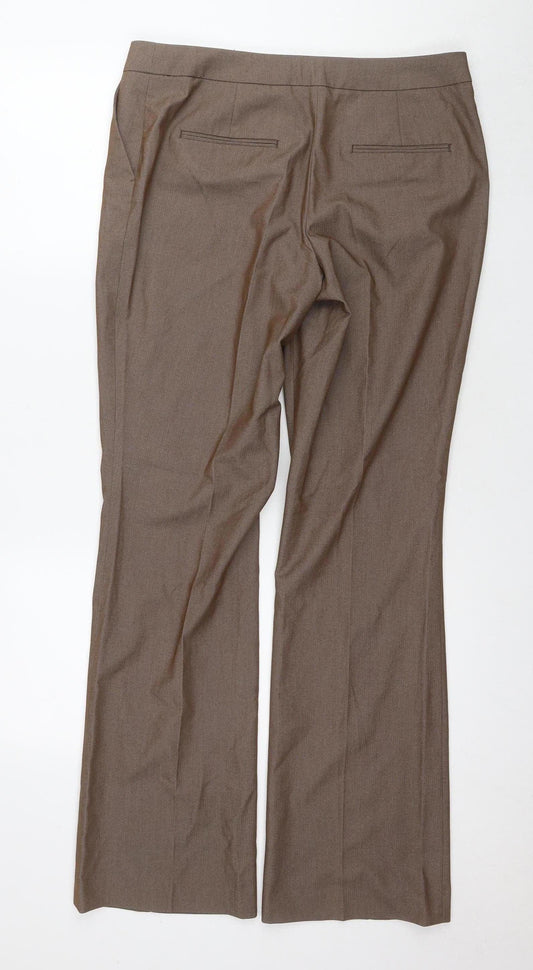 Next Women's Brown Dress Pants Size 12L Viscose Blend