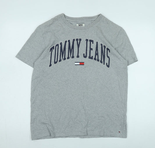 Tommy Jeans Unisex Grey T-Shirt Size L Basic Casual