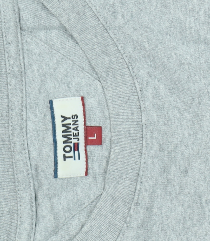 Tommy Jeans Unisex Grey T-Shirt Size L Basic Casual
