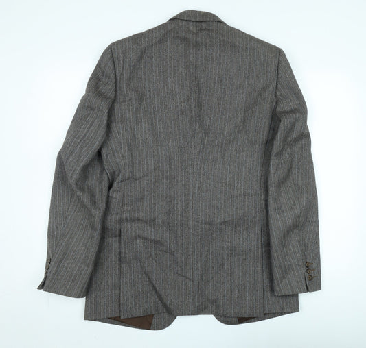 Hepworths Grey Striped Wool Blazer for Men - Size 40R