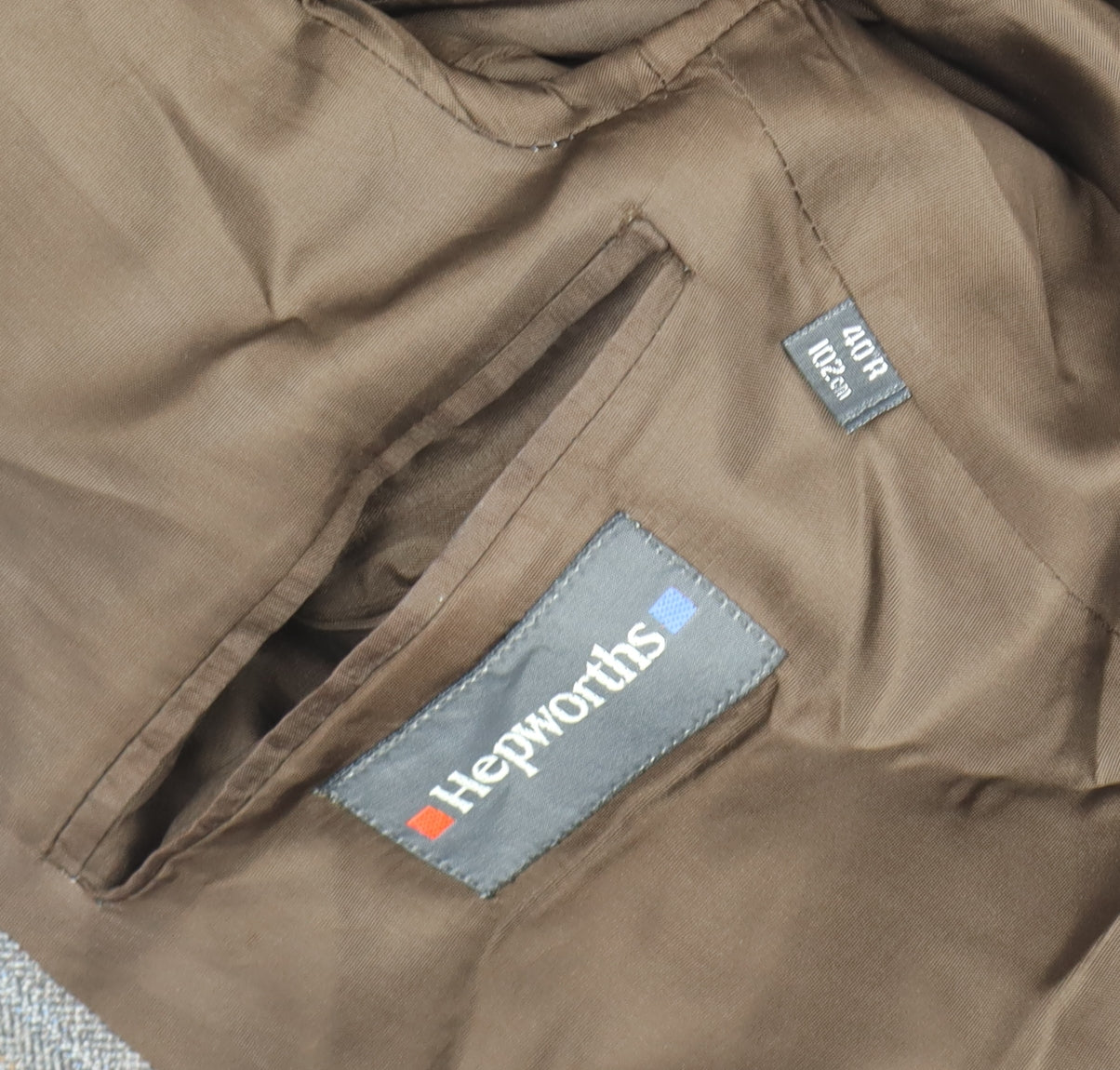 Hepworths Grey Striped Wool Blazer for Men - Size 40R