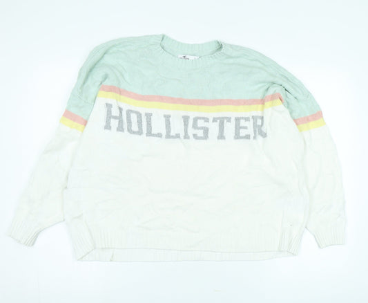 Hollister Women's Multicoloured Large Pullover Jumper